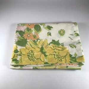 Tastemaker Muslin All Over Floral Print Pillowcase Pink Yellow Orange Vtg